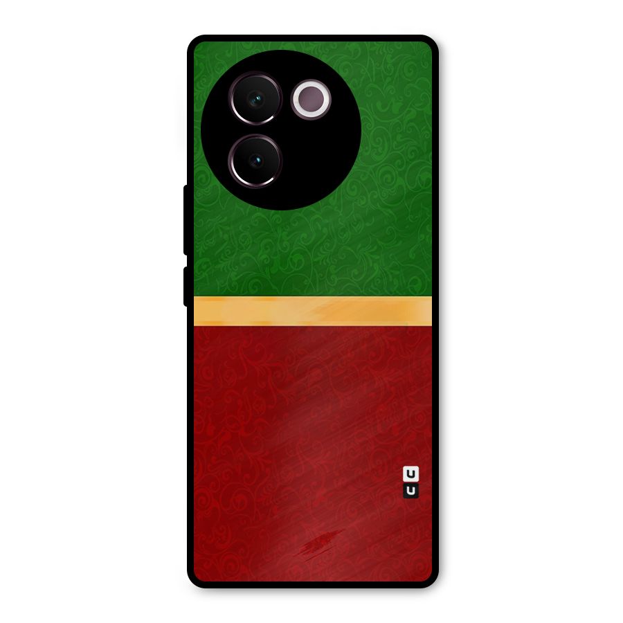 Christmas Colors Stripe Metal Back Case for Vivo V30e