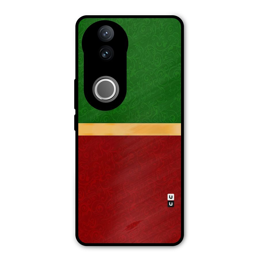 Christmas Colors Stripe Metal Back Case for Vivo V50