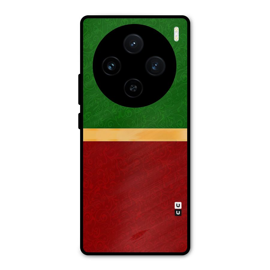 Christmas Colors Stripe Metal Back Case for Vivo X100