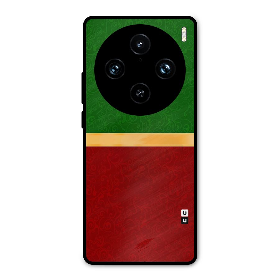 Christmas Colors Stripe Metal Back Case for Vivo X100 Pro