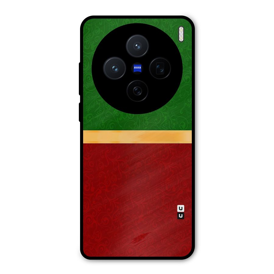 Christmas Colors Stripe Metal Back Case for Vivo X200