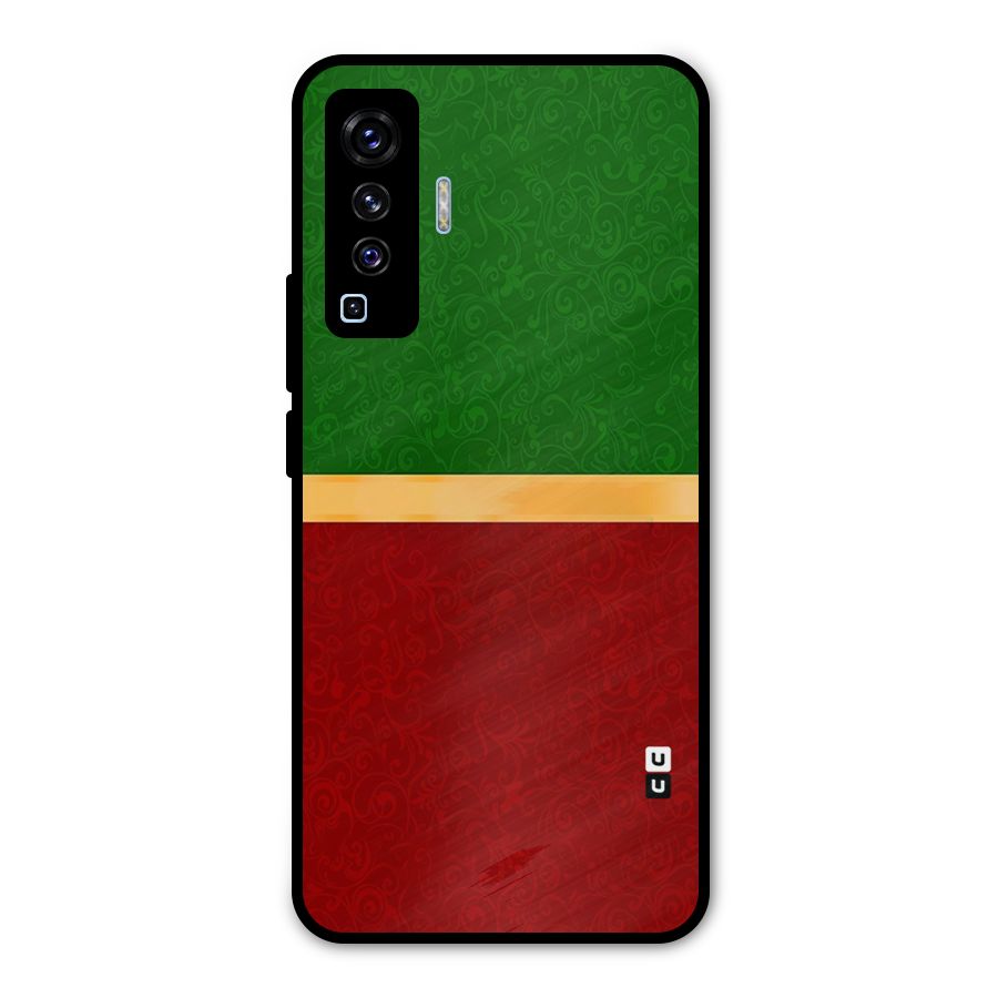 Christmas Colors Stripe Metal Back Case for Vivo X50