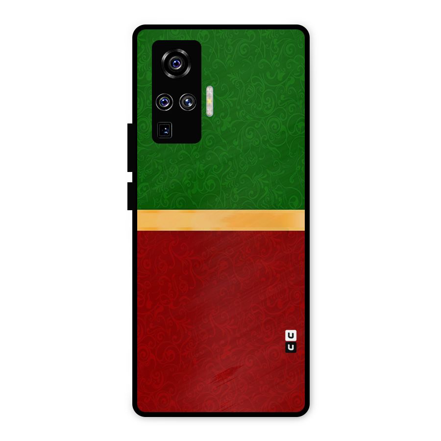 Christmas Colors Stripe Metal Back Case for Vivo X50 Pro
