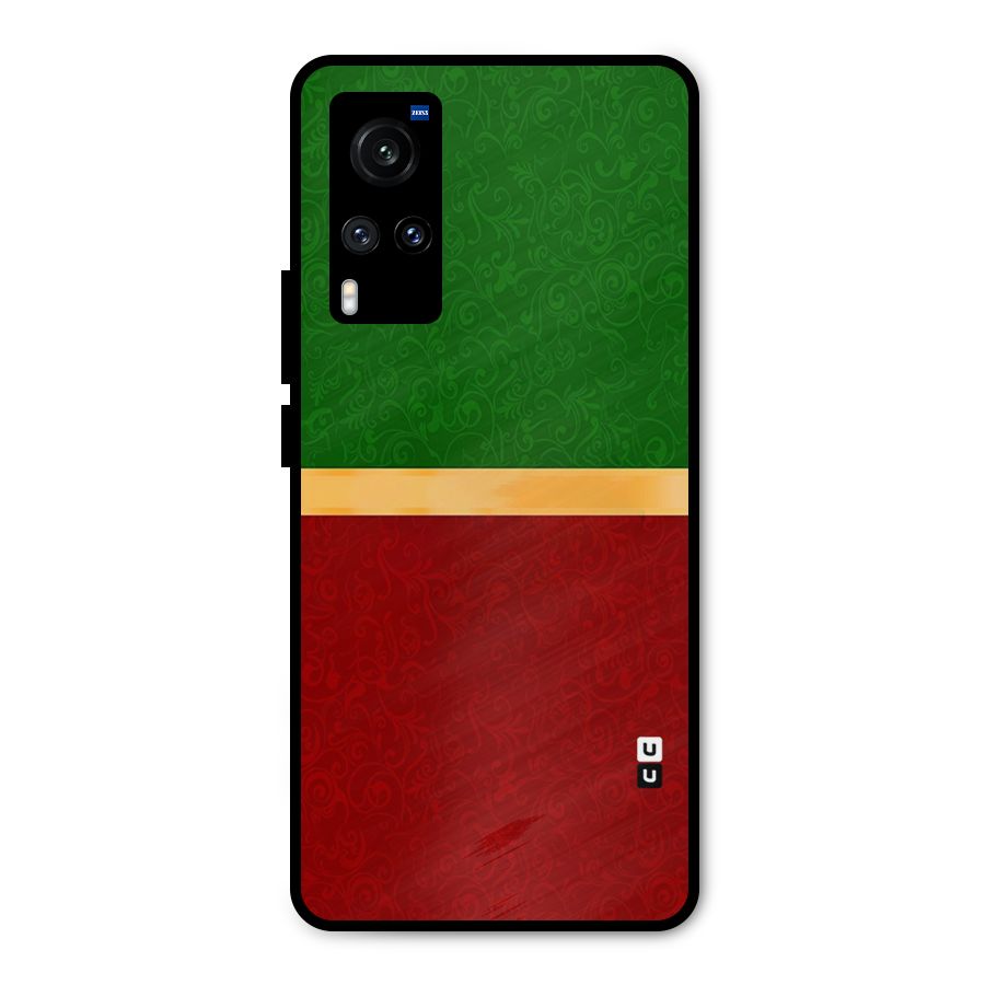 Christmas Colors Stripe Metal Back Case for Vivo X60