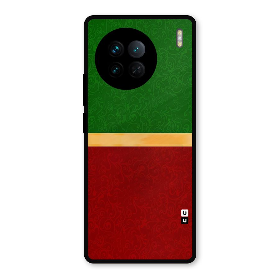 Christmas Colors Stripe Metal Back Case for Vivo X90