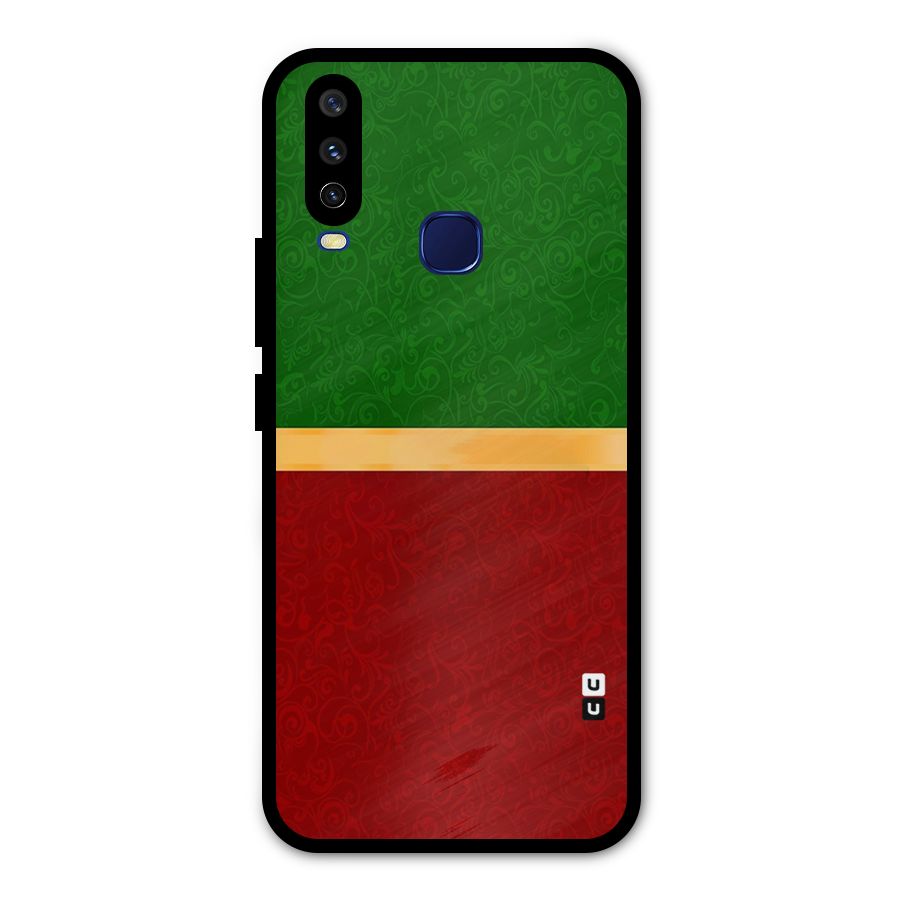 Christmas Colors Stripe Metal Back Case for Vivo Y15