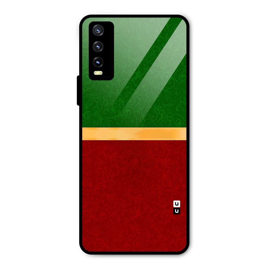 Christmas Colors Stripe Metal Back Case for Vivo Y20 2021