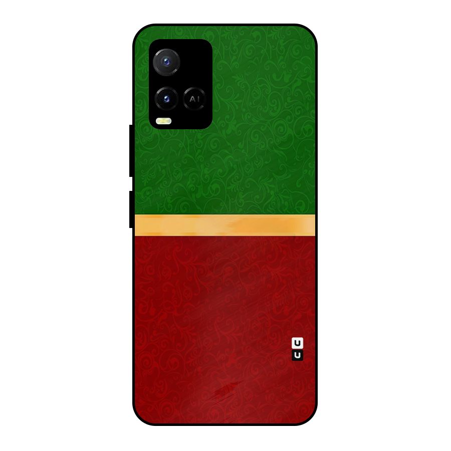 Christmas Colors Stripe Metal Back Case for Vivo Y21T
