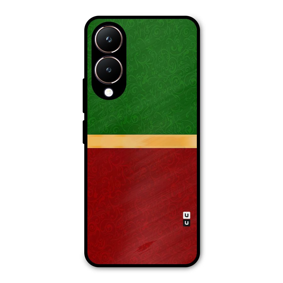 Christmas Colors Stripe Metal Back Case for Vivo Y28