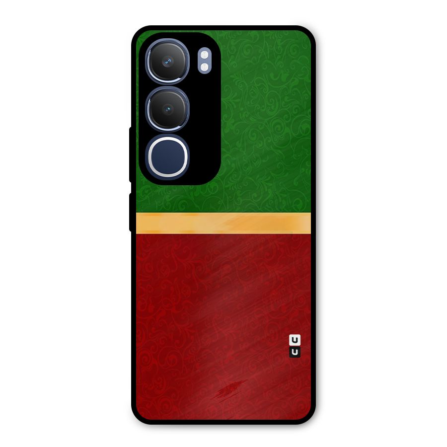 Christmas Colors Stripe Metal Back Case for Vivo Y29