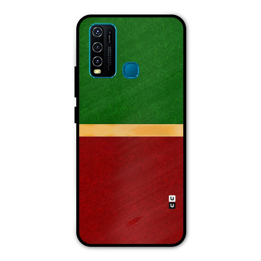 Christmas Colors Stripe Metal Back Case for Vivo Y30