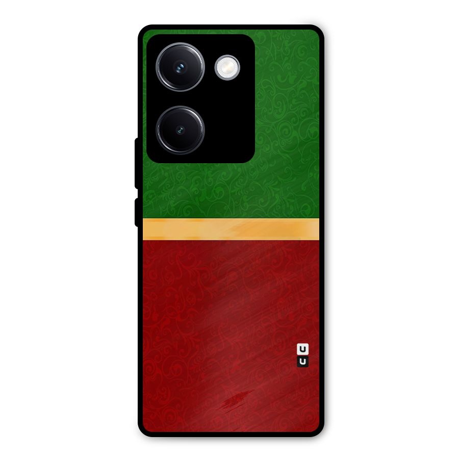 Christmas Colors Stripe Metal Back Case for Vivo Y300 Plus