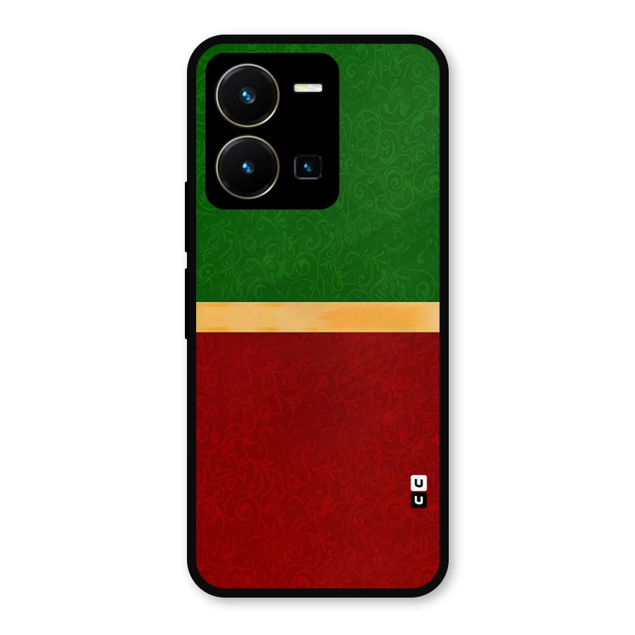 Christmas Colors Stripe Metal Back Case for Vivo Y35