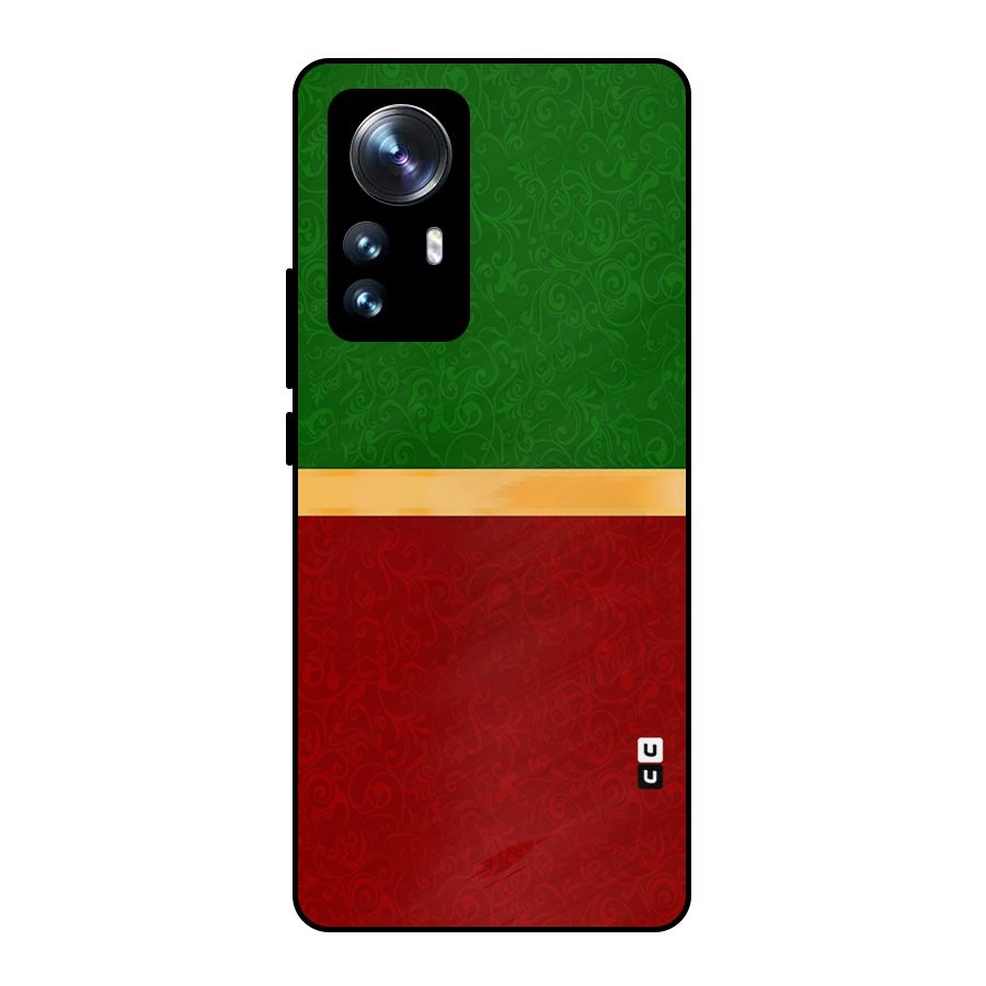 Christmas Colors Stripe Metal Back Case for Xiaomi 12 Pro