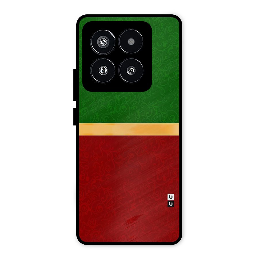Christmas Colors Stripe Metal Back Case for Xiaomi 14 Pro