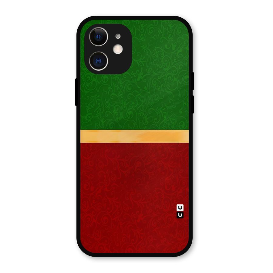 Christmas Colors Stripe Metal Back Case for iPhone 12