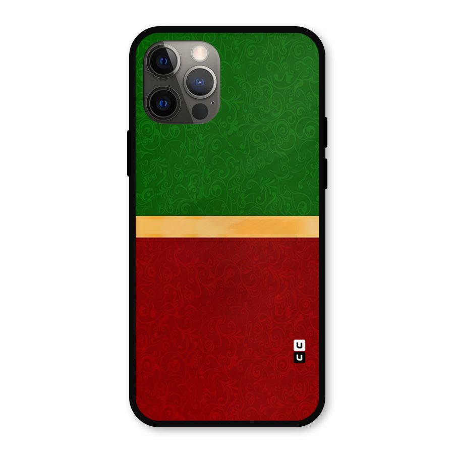 Christmas Colors Stripe Metal Back Case for iPhone 12 Pro