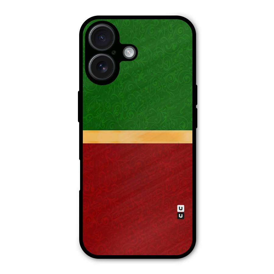 Christmas Colors Stripe Metal Back Case for iPhone 16