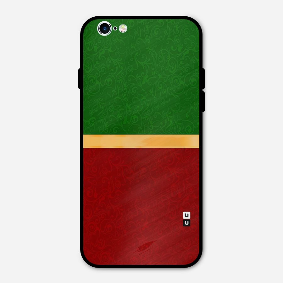 Christmas Colors Stripe Metal Back Case for iPhone 6 6s