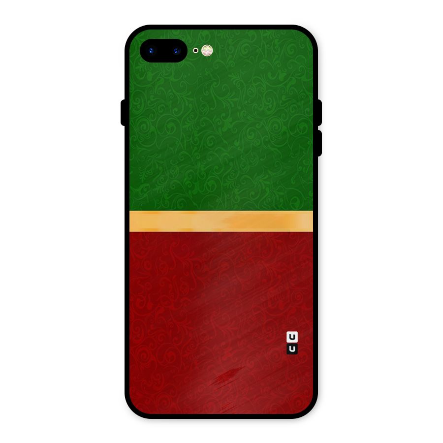 Christmas Colors Stripe Metal Back Case for iPhone 7 Plus