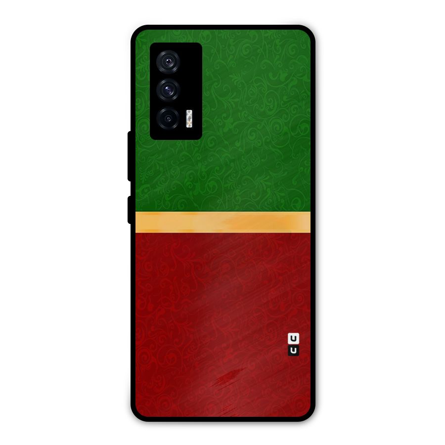 Christmas Colors Stripe Metal Back Case for iQOO 7 5G