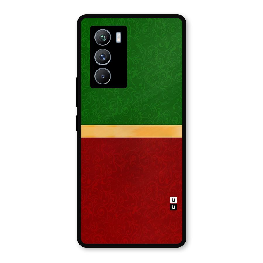 Christmas Colors Stripe Metal Back Case for iQOO 9 SE
