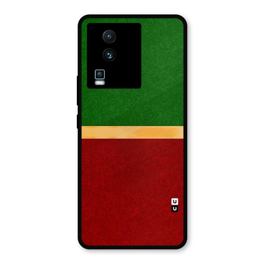 Christmas Colors Stripe Metal Back Case for iQOO Neo 7 Pro