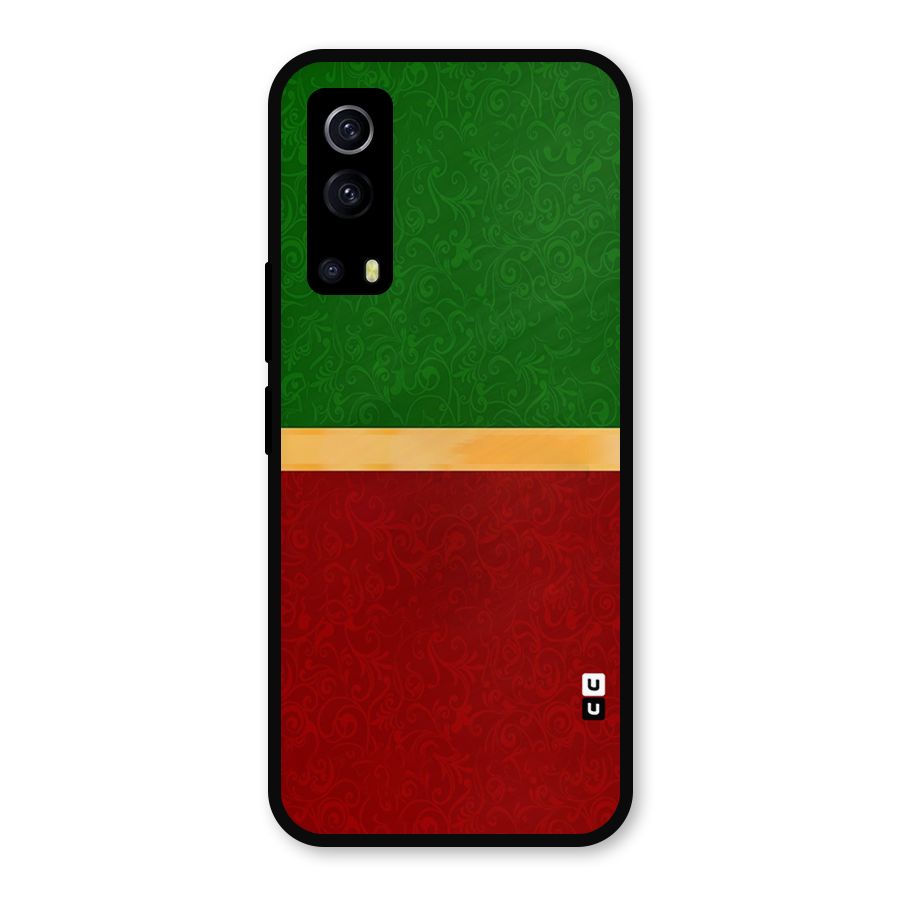 Christmas Colors Stripe Metal Back Case for iQOO Z3