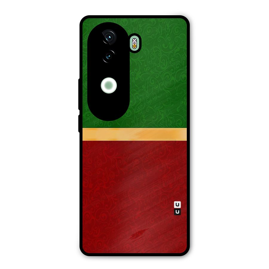Christmas Colors Stripe Metal Back Case for iQOO Z9s