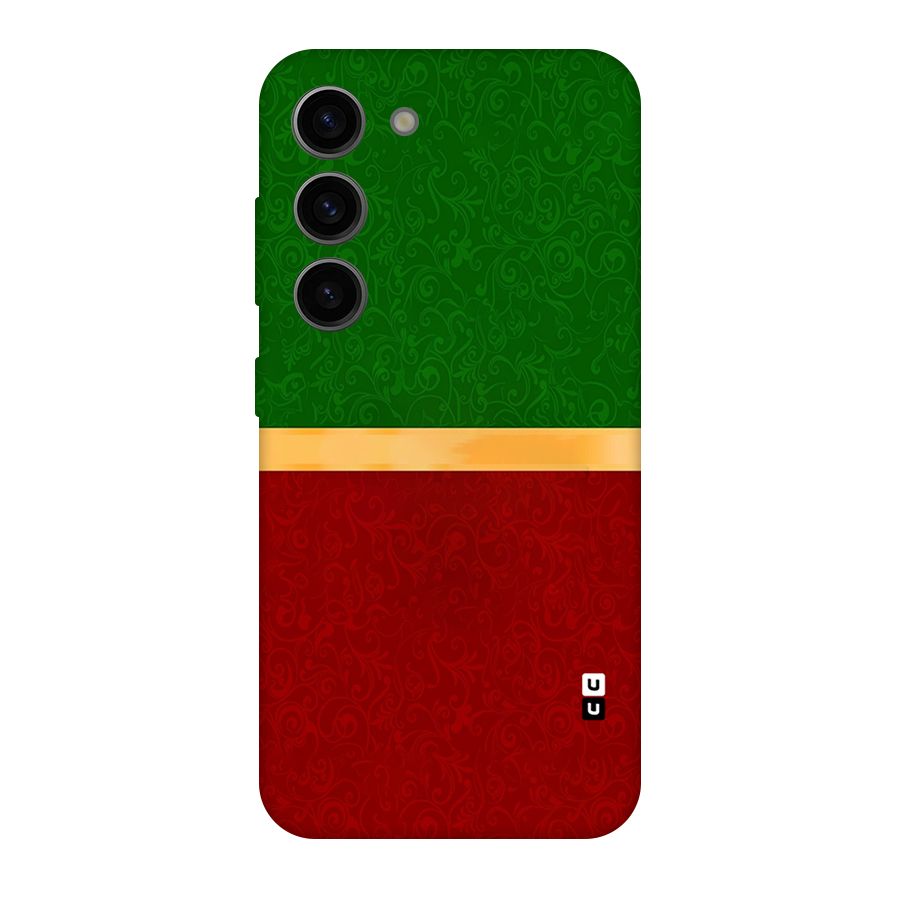 Christmas Colors Stripe Original Polycarbonate Back Case for Galaxy S23