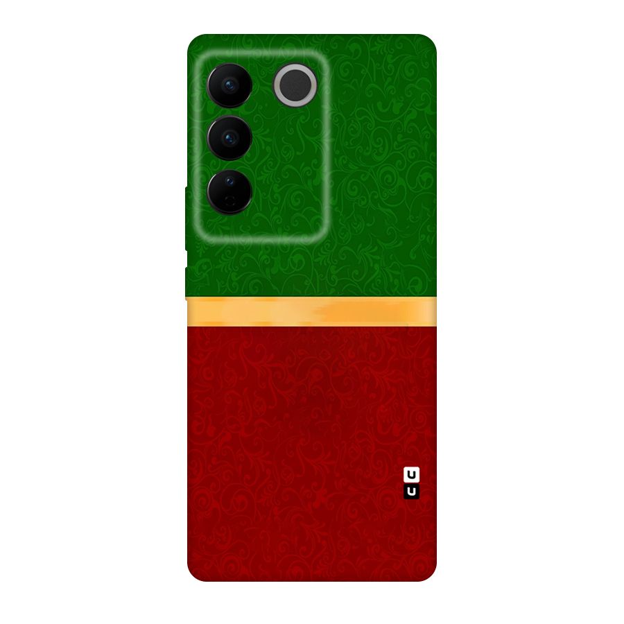Christmas Colors Stripe Original Polycarbonate Back Case for Vivo V27