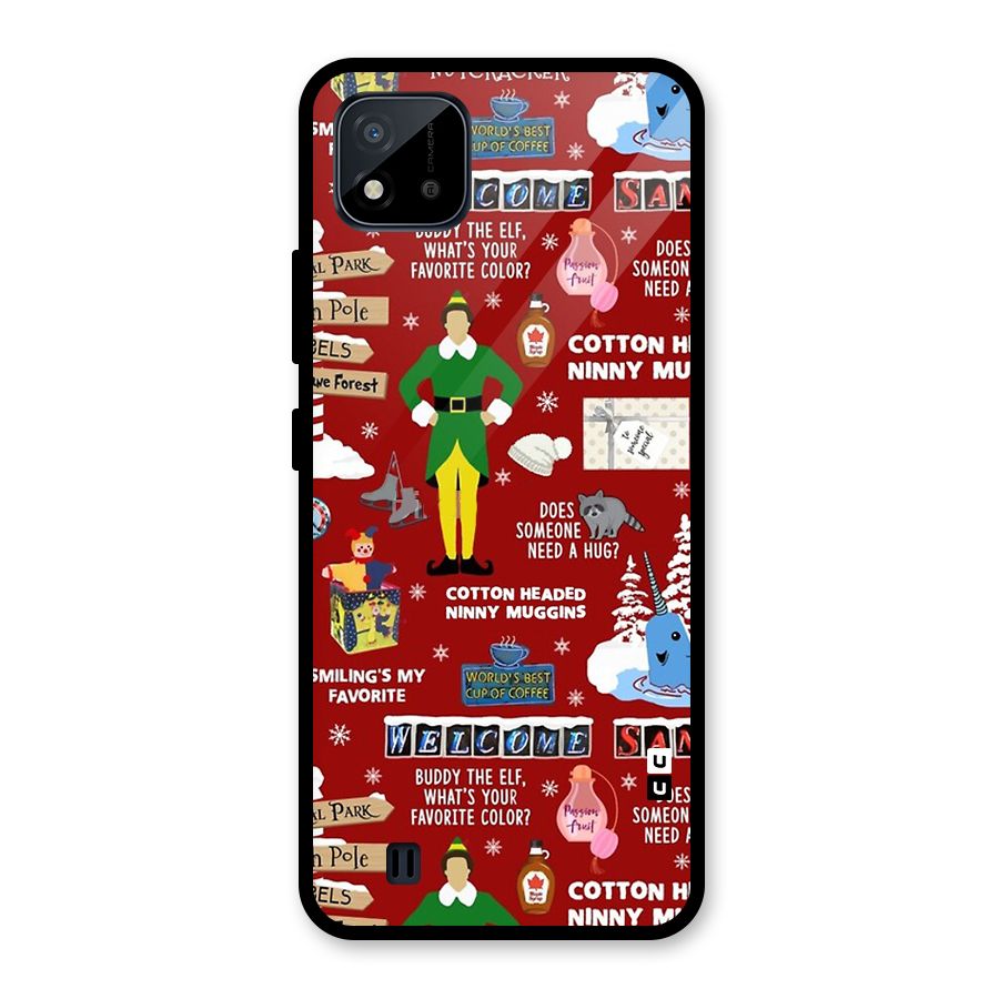 Christmas Cute Doodles Glass Back Case for Realme C11 2021