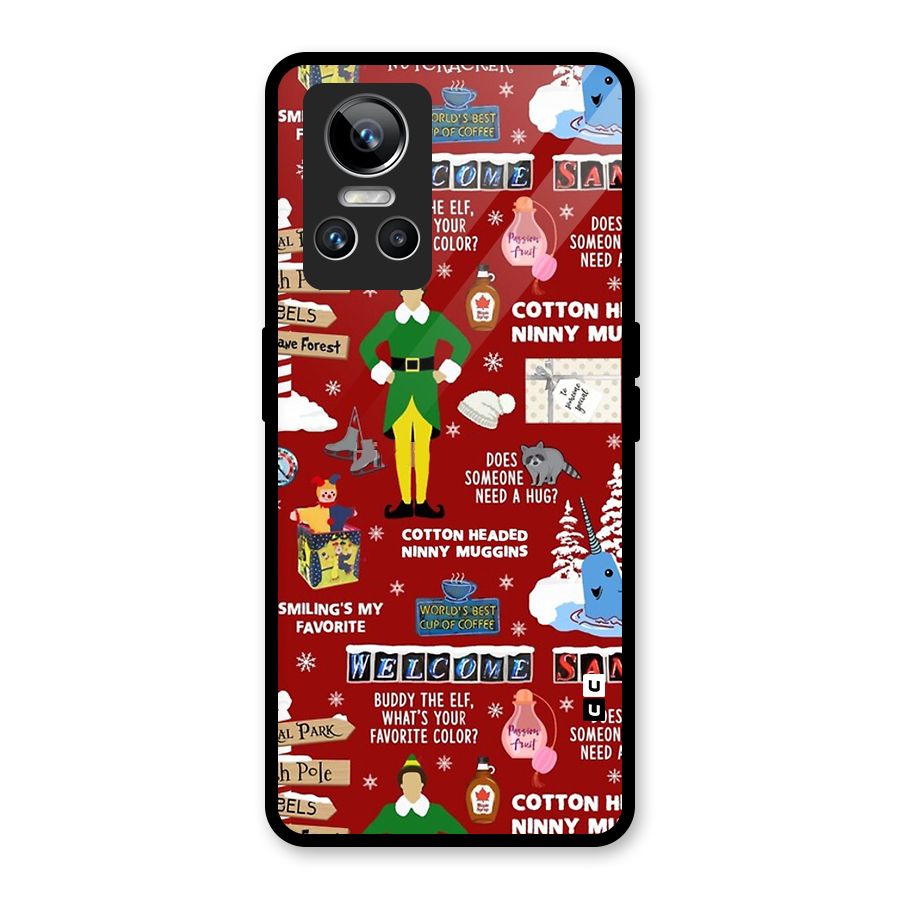 Christmas Cute Doodles Glass Back Case for Realme GT Neo 3