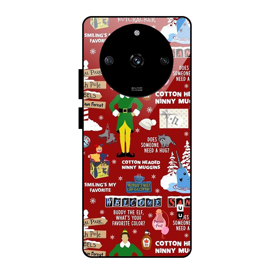 Christmas Cute Doodles Glass Back Case for Realme Narzo 60 5G