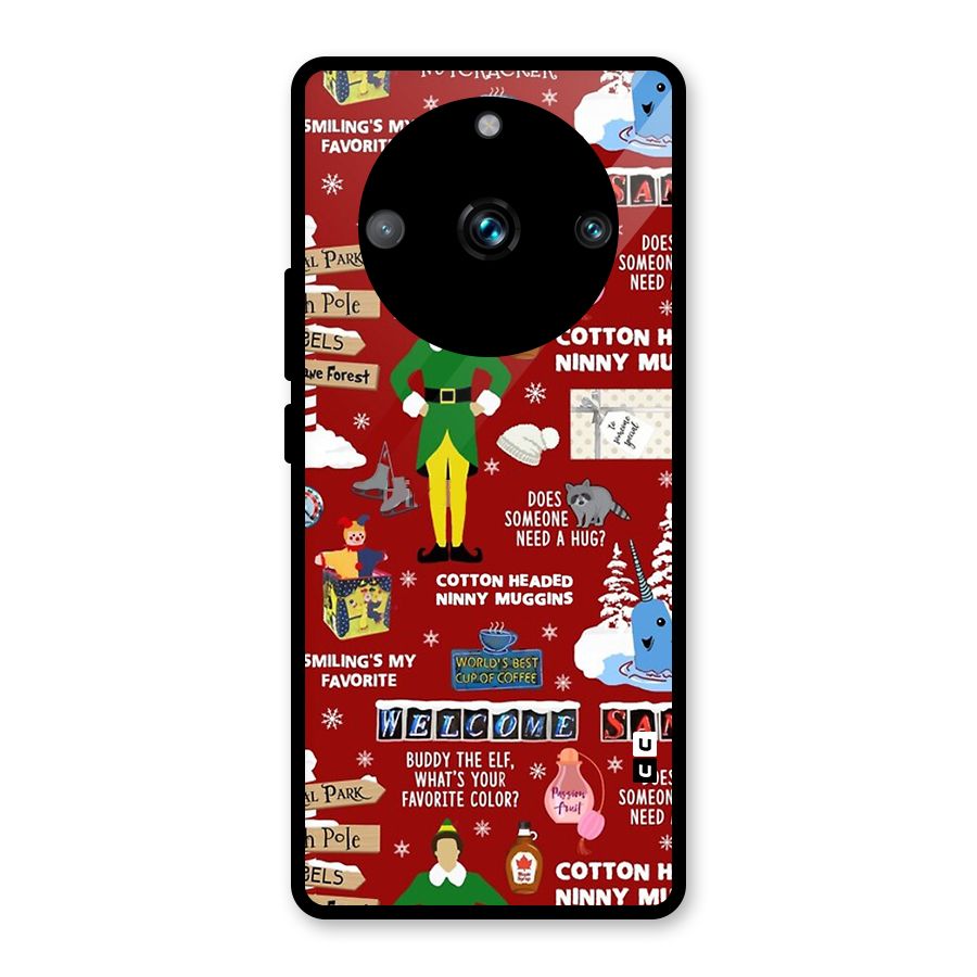 Christmas Cute Doodles Glass Back Case for Realme Narzo 60 Pro