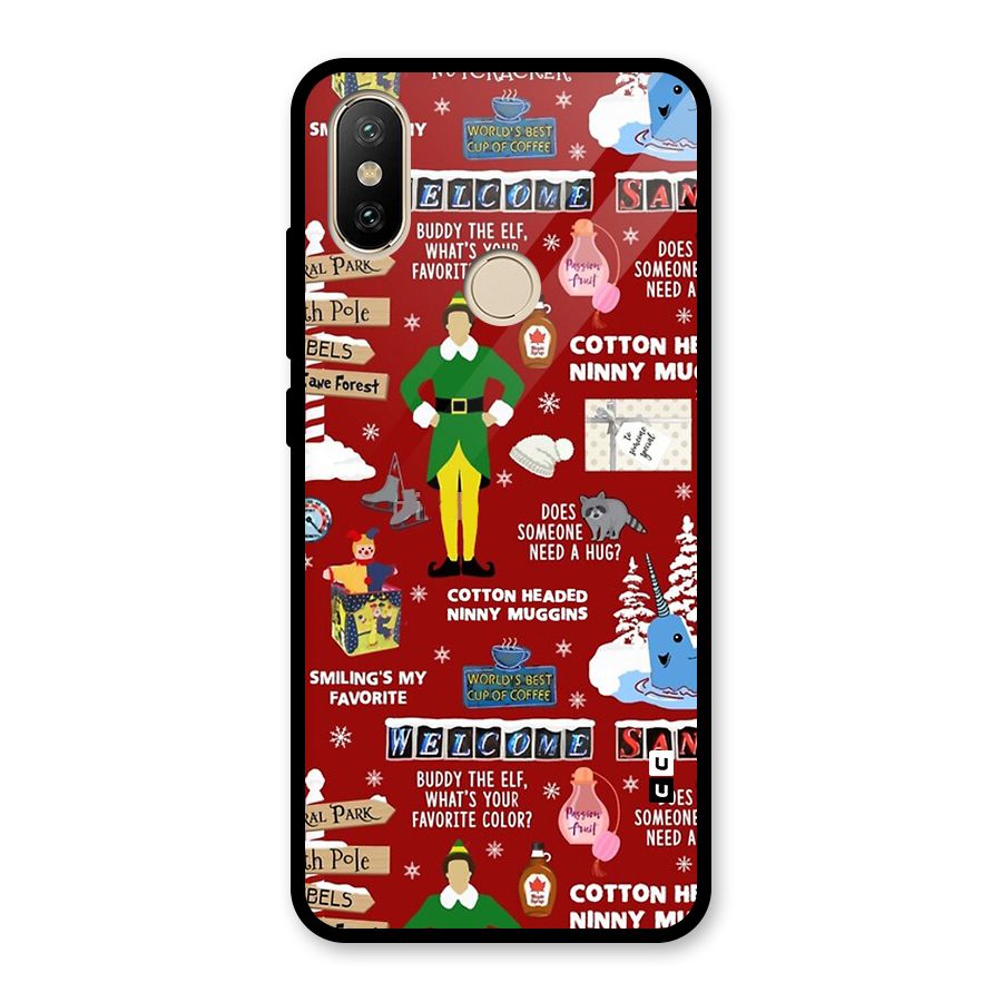 Christmas Cute Doodles Glass Back Case for Redmi A2