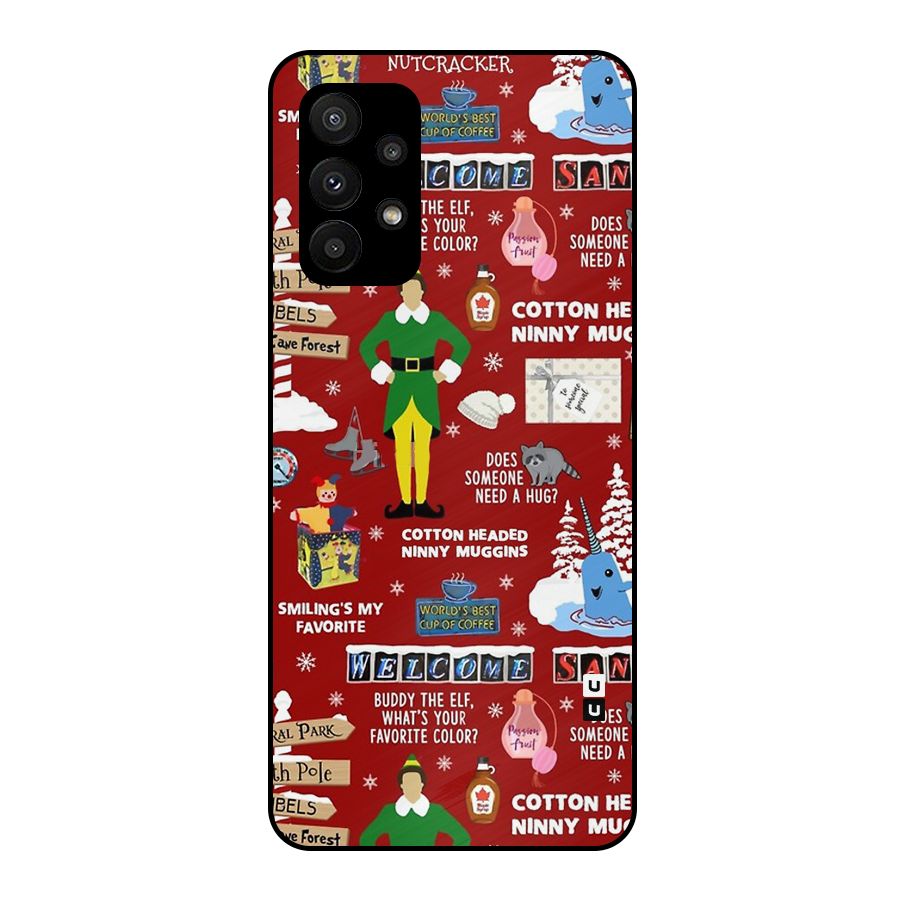 Christmas Cute Doodles Metal Back Case for Galaxy A23