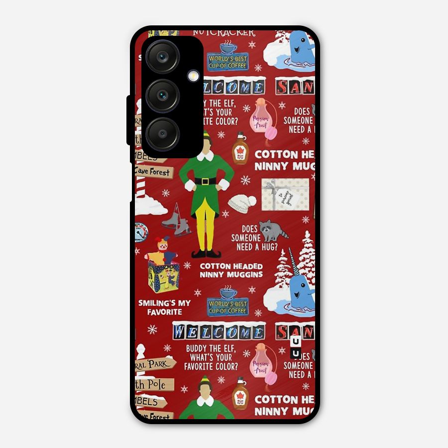Christmas Cute Doodles Metal Back Case for Galaxy A25 5G