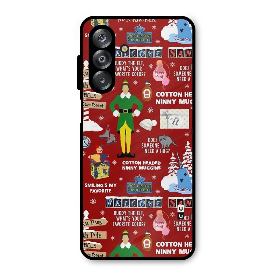 Christmas Cute Doodles Metal Back Case for Galaxy A26