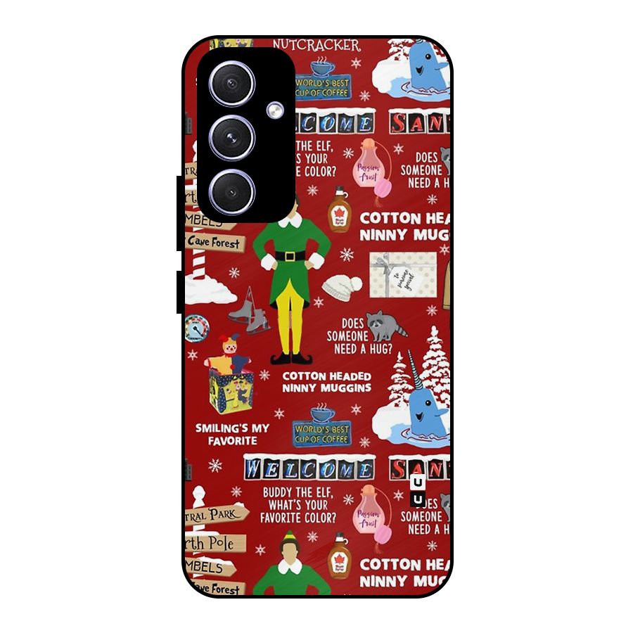 Christmas Cute Doodles Metal Back Case for Galaxy A54
