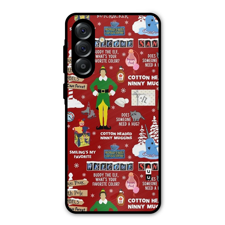 Christmas Cute Doodles Metal Back Case for Galaxy A56