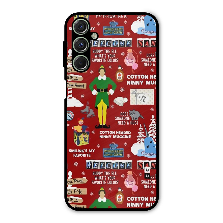 Christmas Cute Doodles Metal Back Case for Galaxy F34