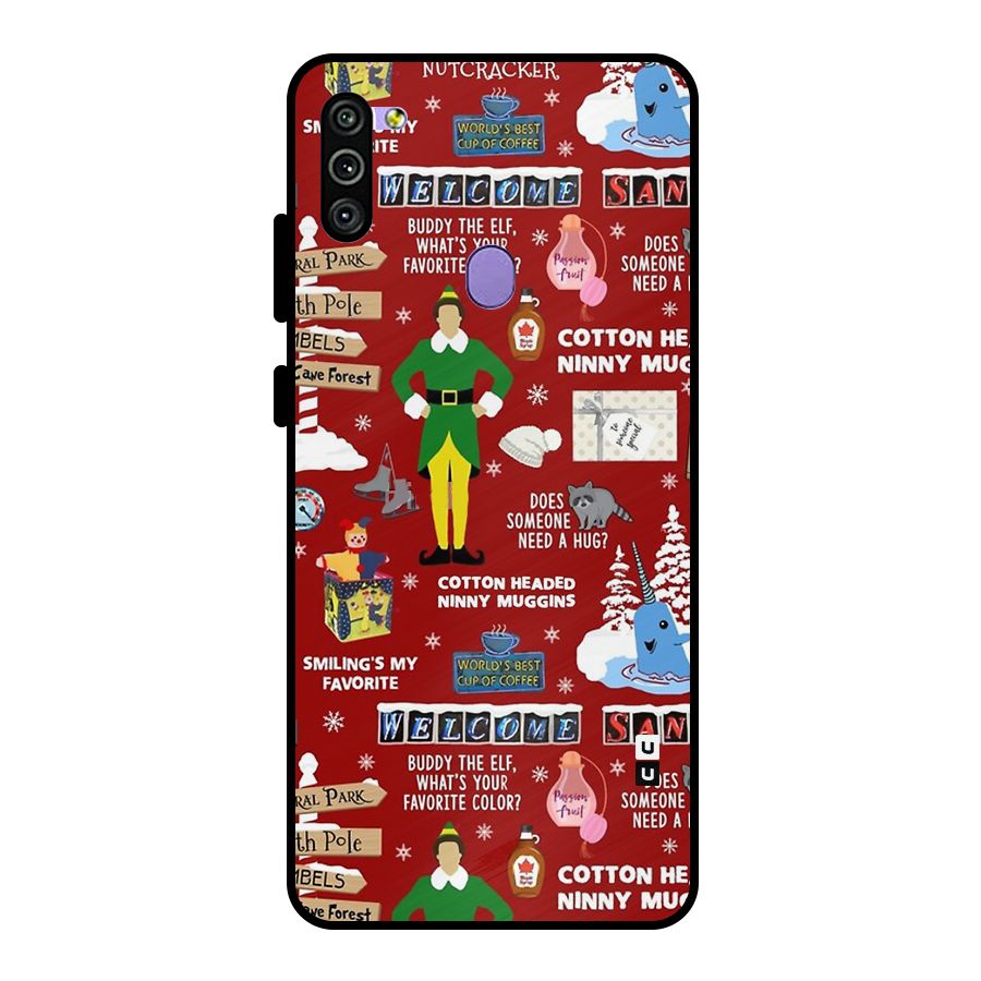 Christmas Cute Doodles Metal Back Case for Galaxy M11