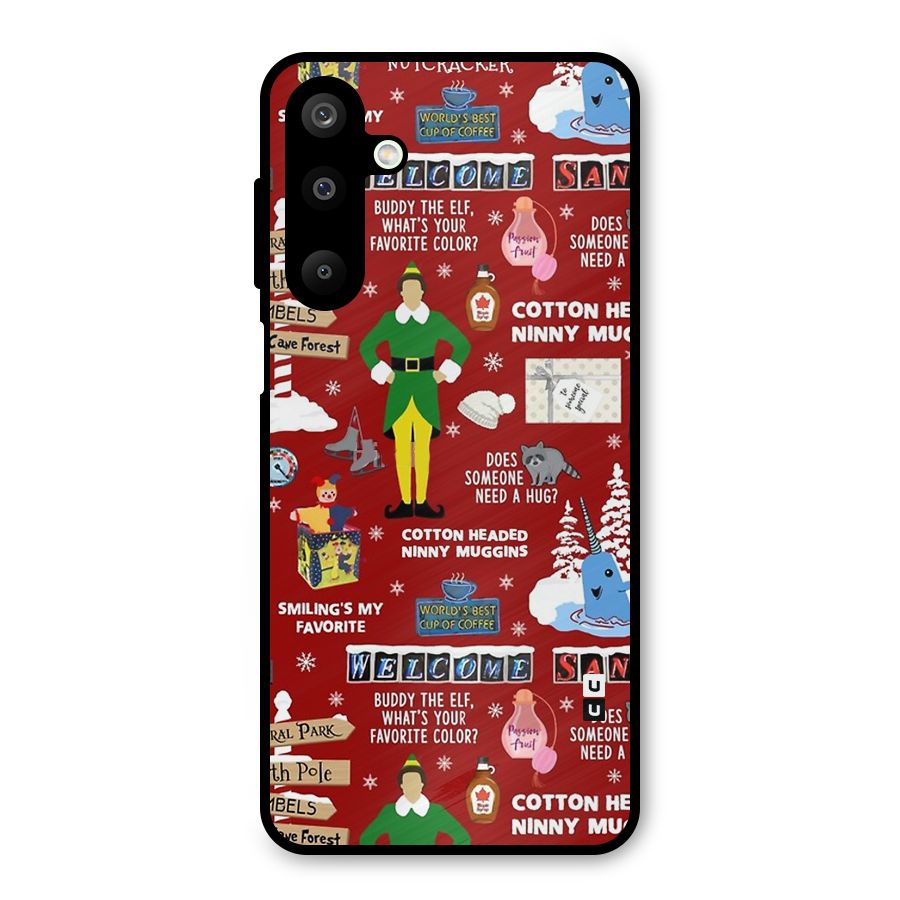 Christmas Cute Doodles Metal Back Case for Galaxy M16