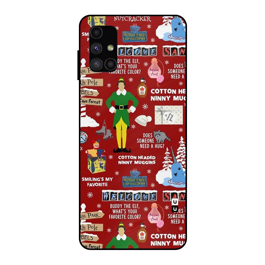 Christmas Cute Doodles Metal Back Case for Galaxy M51