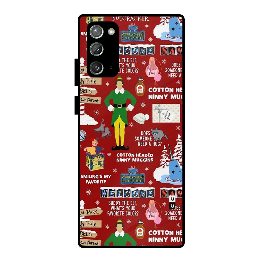 Christmas Cute Doodles Metal Back Case for Galaxy Note 20