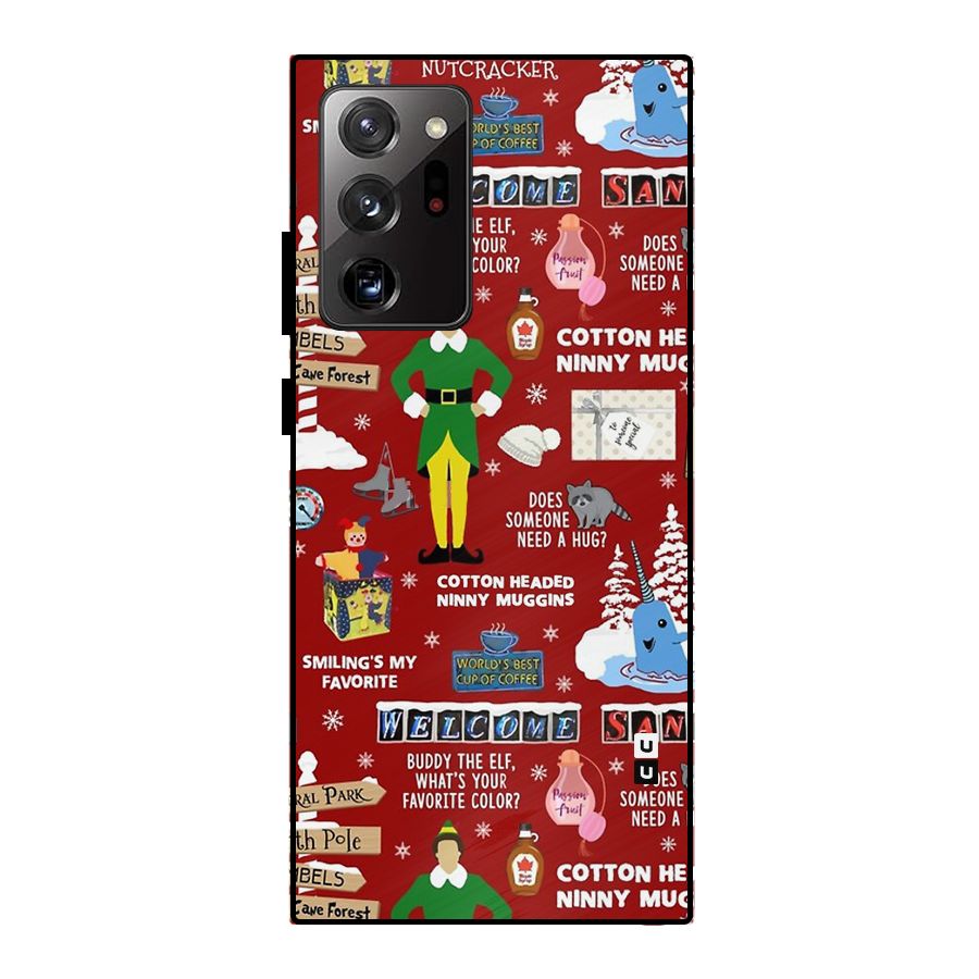 Christmas Cute Doodles Metal Back Case for Galaxy Note 20 Ultra