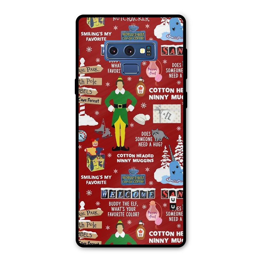 Christmas Cute Doodles Metal Back Case for Galaxy Note 9