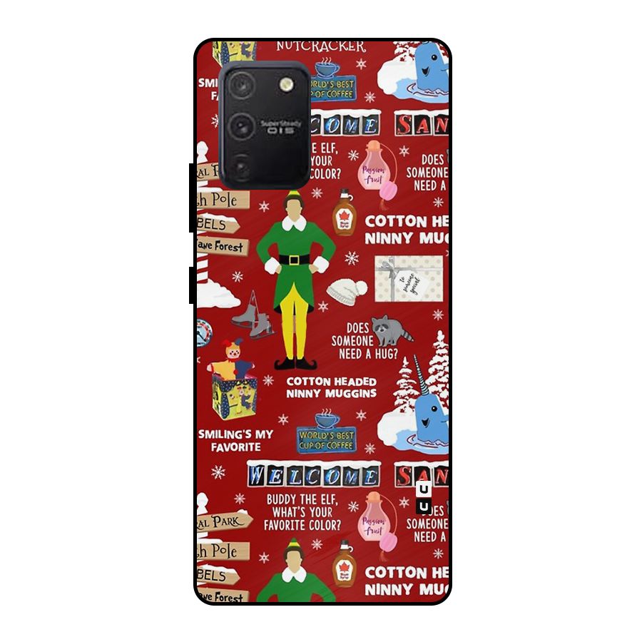 Christmas Cute Doodles Metal Back Case for Galaxy S10 Lite