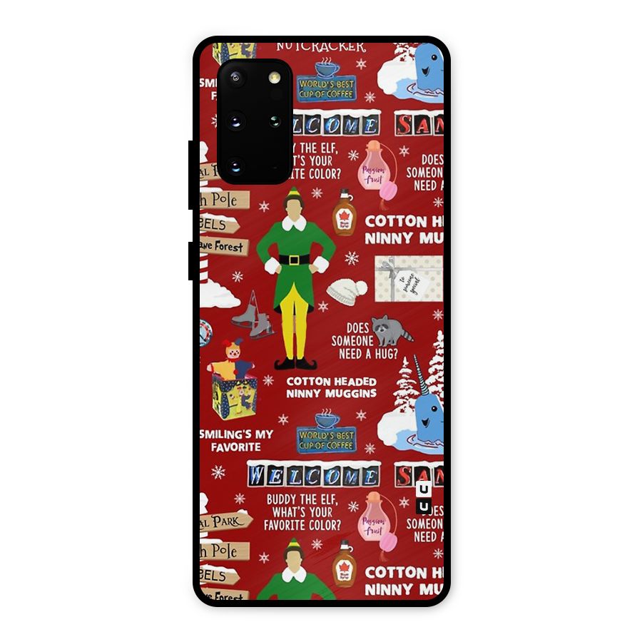 Christmas Cute Doodles Metal Back Case for Galaxy S20 Plus